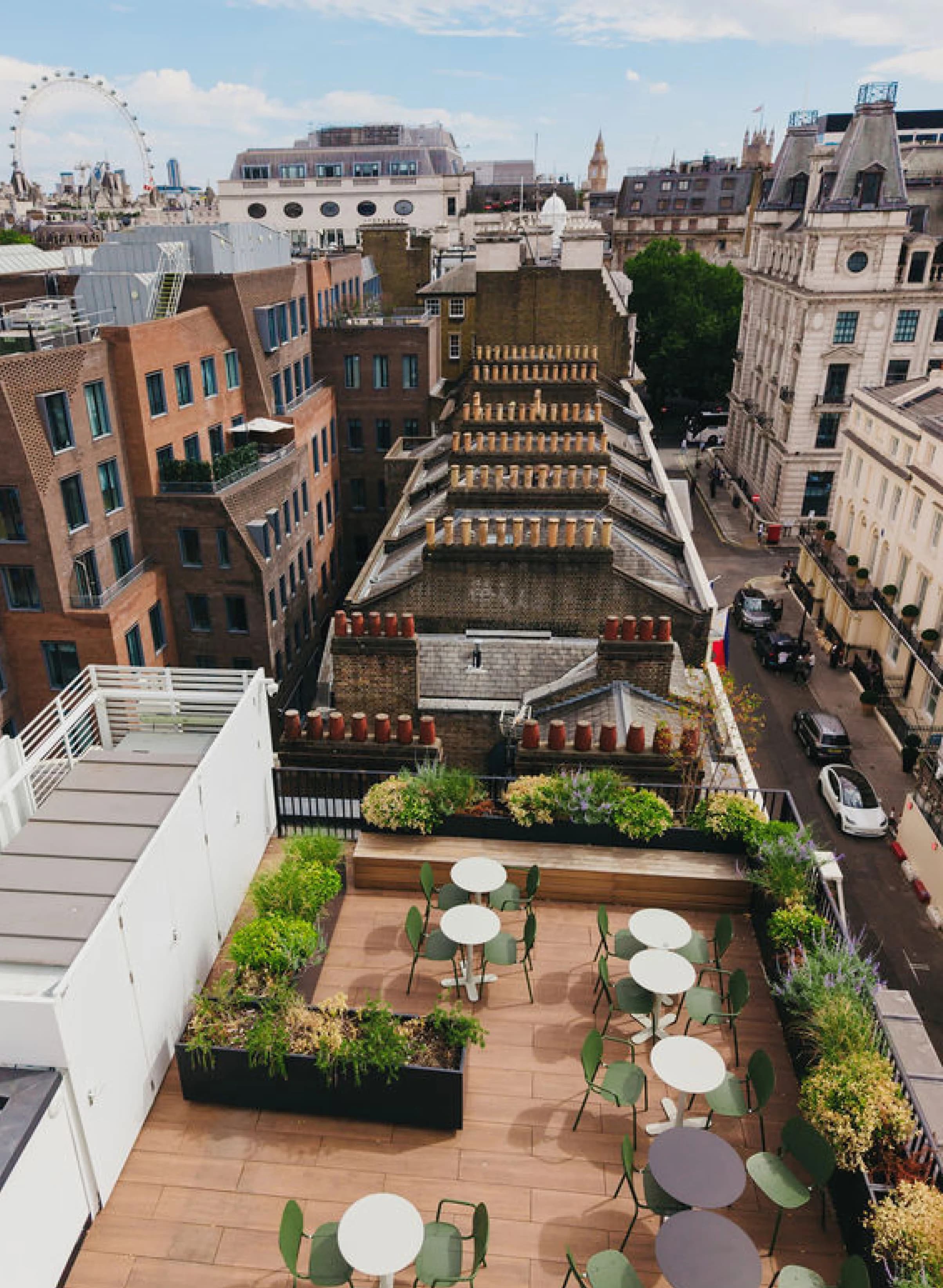 Rooftop terrace overlooking central London